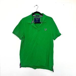 American Eagle Men's Large VTG Fit Y2K Eagle Polo 90’s Skater Preppy Kelly Green